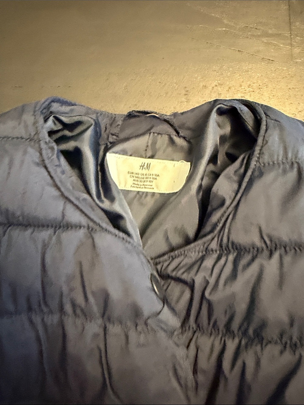 H&M Slate Blue Quilted light jacket girls size 10
